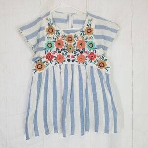 Altar'd state stripped embroidered top